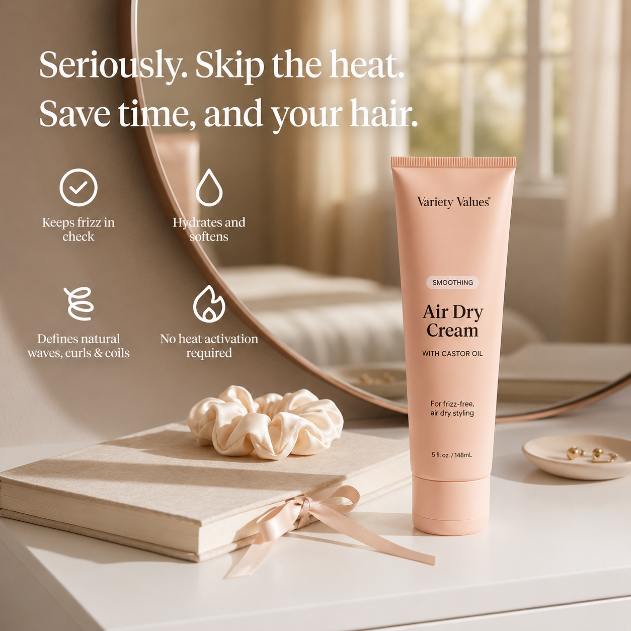 CoilCreme™ Air Dry Styling Cream — Keratin Repair & Frizz Control for Coily, Curly & Textured Hair