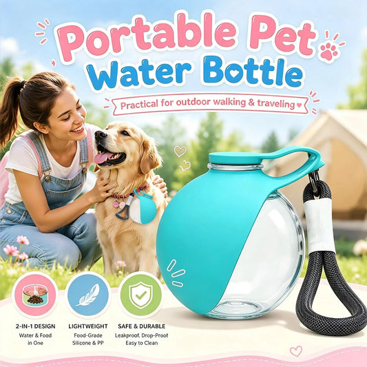 2 in 1 Portable Dog Water Bottle